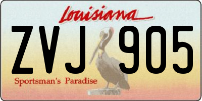 LA license plate ZVJ905