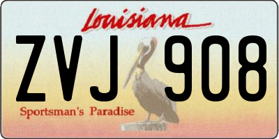 LA license plate ZVJ908