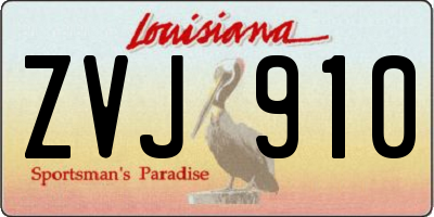 LA license plate ZVJ910