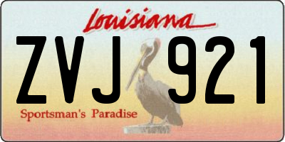 LA license plate ZVJ921