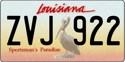 LA license plate ZVJ922