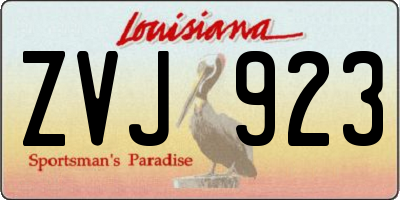 LA license plate ZVJ923