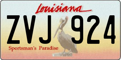 LA license plate ZVJ924