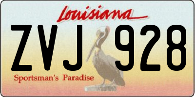 LA license plate ZVJ928