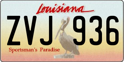 LA license plate ZVJ936