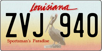 LA license plate ZVJ940