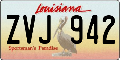 LA license plate ZVJ942