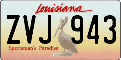 LA license plate ZVJ943