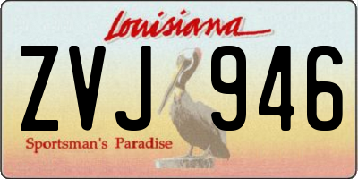 LA license plate ZVJ946