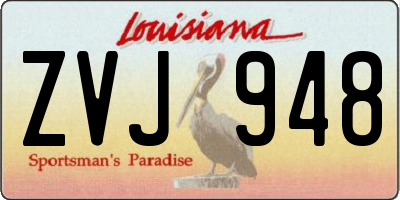 LA license plate ZVJ948