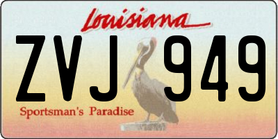 LA license plate ZVJ949