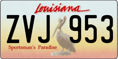 LA license plate ZVJ953