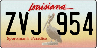 LA license plate ZVJ954