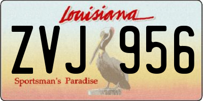 LA license plate ZVJ956