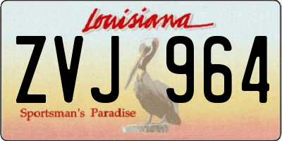 LA license plate ZVJ964