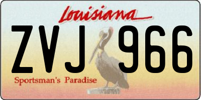 LA license plate ZVJ966
