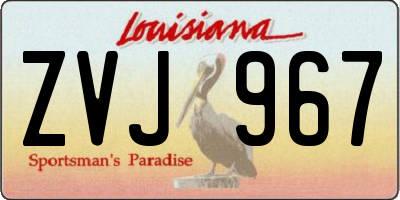 LA license plate ZVJ967