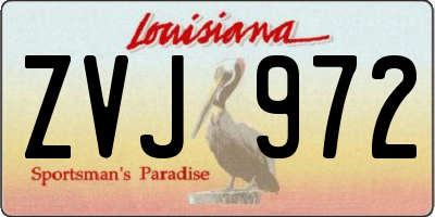 LA license plate ZVJ972