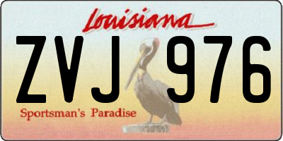 LA license plate ZVJ976