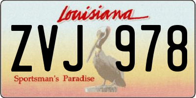 LA license plate ZVJ978