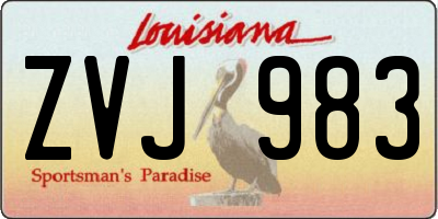 LA license plate ZVJ983