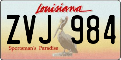 LA license plate ZVJ984