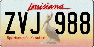 LA license plate ZVJ988
