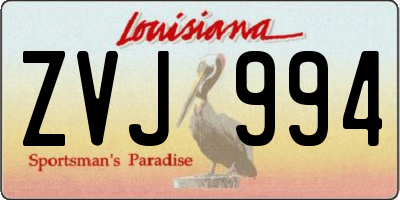 LA license plate ZVJ994