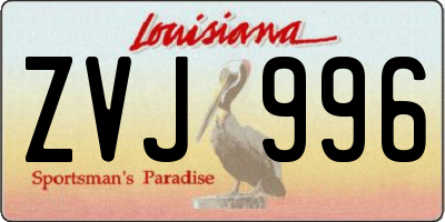 LA license plate ZVJ996