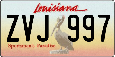 LA license plate ZVJ997