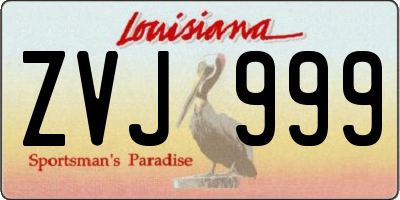 LA license plate ZVJ999