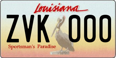 LA license plate ZVK000