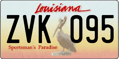 LA license plate ZVK095