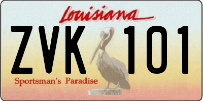 LA license plate ZVK101