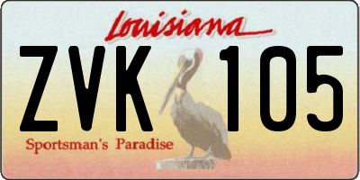 LA license plate ZVK105