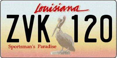 LA license plate ZVK120