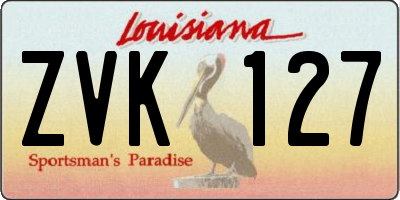 LA license plate ZVK127