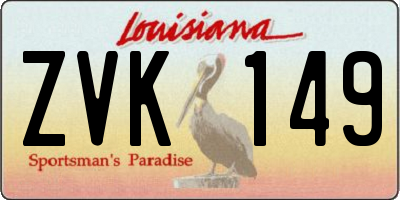 LA license plate ZVK149