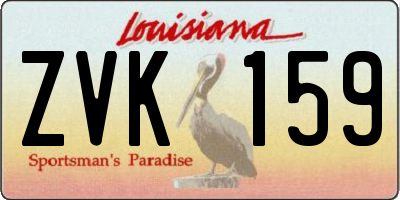LA license plate ZVK159