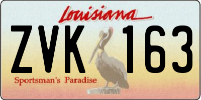 LA license plate ZVK163