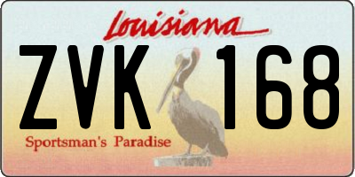 LA license plate ZVK168