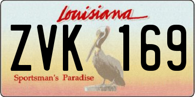 LA license plate ZVK169