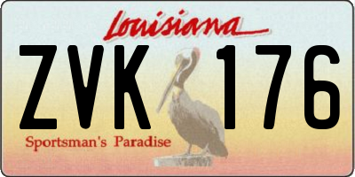 LA license plate ZVK176