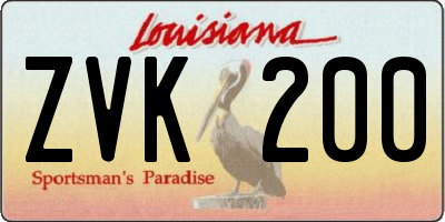 LA license plate ZVK200