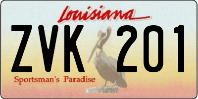 LA license plate ZVK201