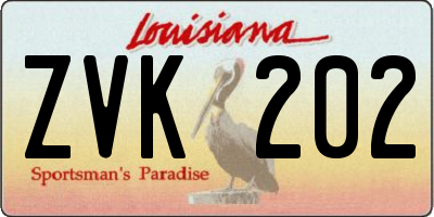 LA license plate ZVK202