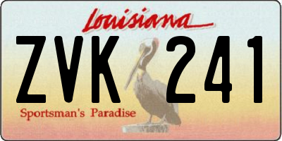 LA license plate ZVK241