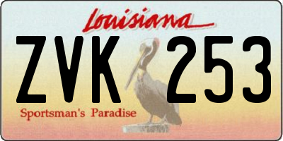 LA license plate ZVK253