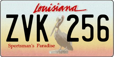 LA license plate ZVK256