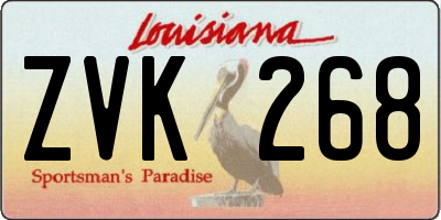 LA license plate ZVK268